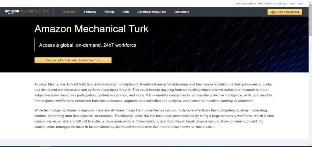 gagner de l'argent sur internet à la maison sans investir avec Mturk