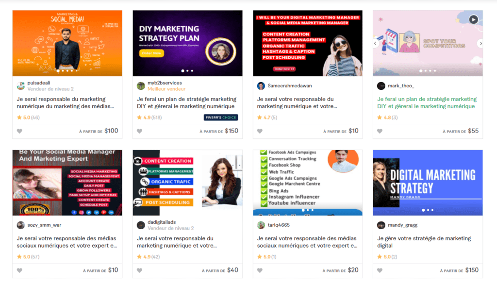 Gestionnaire de réseaux sociaux sur fiverr