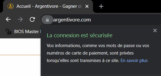 Faites attention à la barre d'adresse vérification site web légitime