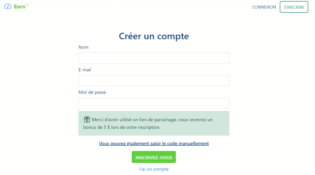 S'inscrire sur spider earn