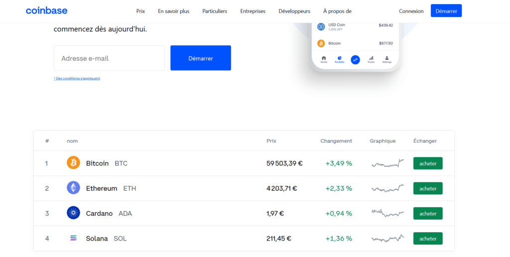 Coinbase portefeuille crypto